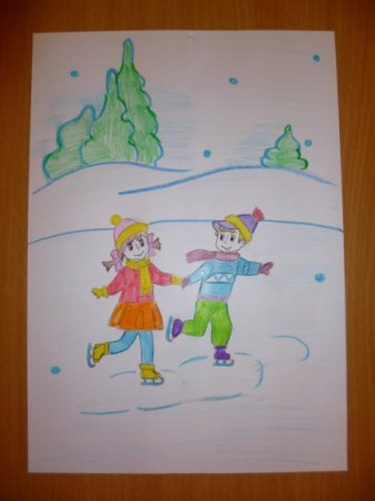 Рисунок на тему зимние забавы