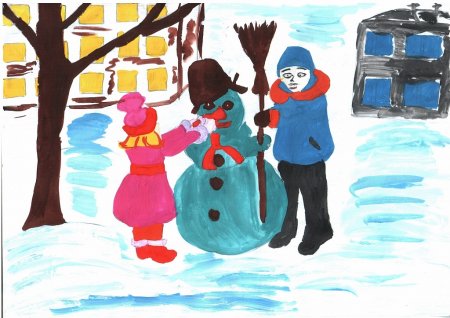 Рисунок на тему зимние забавы