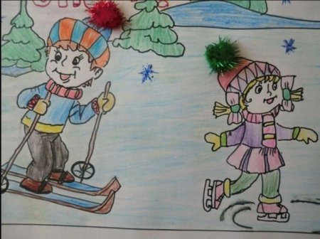Рисование с детьми зимние забавы