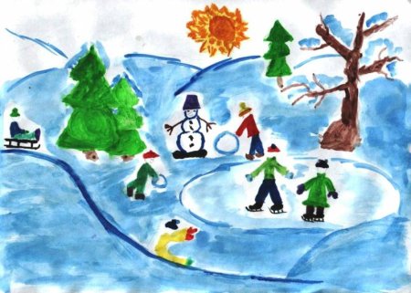 Рисунок на тему зима