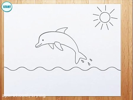 Поэтапное рисование дельфина для детей