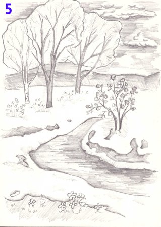 Рисунки для срисовки пейзажи
