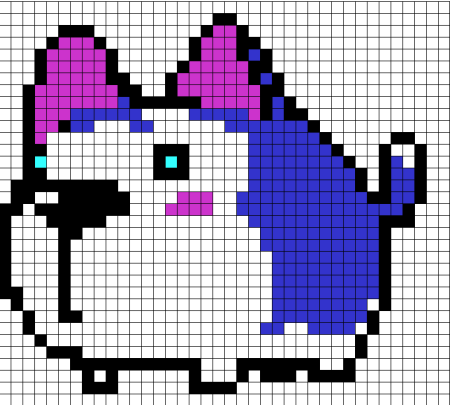 Рисунки по клеточкам кошки