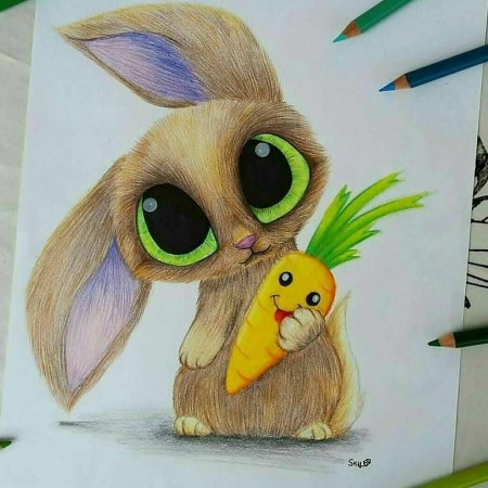 Рисунки цвктнымикарандашами легкие и милые