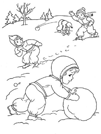 Зимние каникулы раскраска для детей