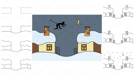 Нарисовать рисунок ночь перед Рождеством