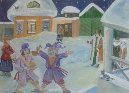 Рисунок к повести Гоголя ночь перед Рождеством