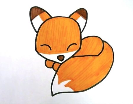 Рисунок лисы для срисовки