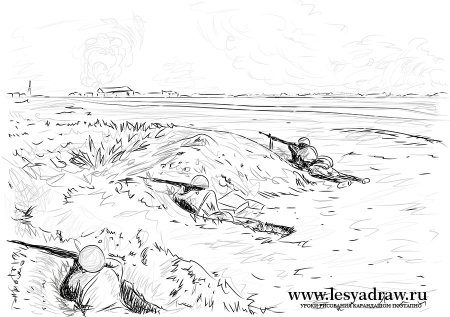 Нарисовать танк т-34 поэтапно