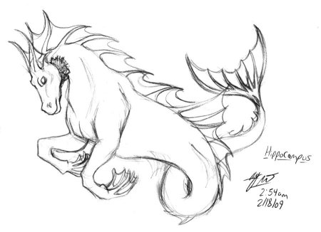 Карандашом для срисовывания существа