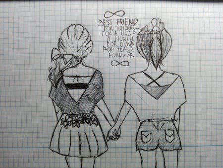 Рисунок лучшей подруге карандашом