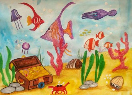 Рисование с детьми морские обитатели