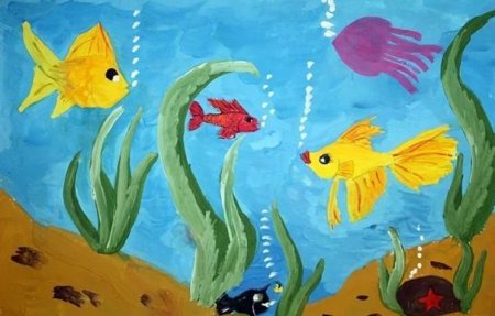 Рисование подводное царство