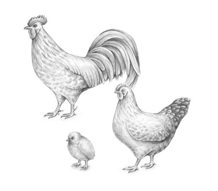 Курица рисунок