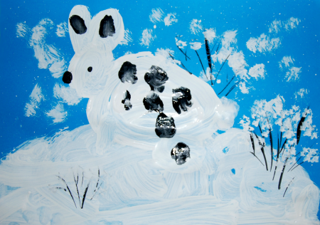 Рисование животных зимой