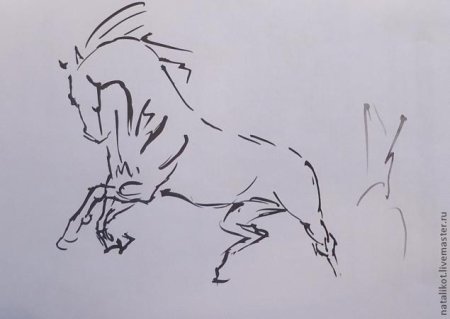 Наброски животных маркером