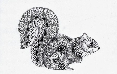 Графика тушью животные