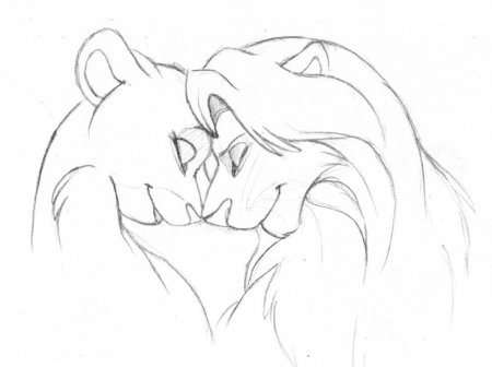 Рисунок карандашом влюбленные животные