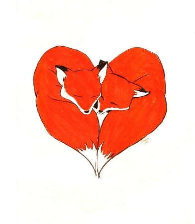 Лиса в виде сердца