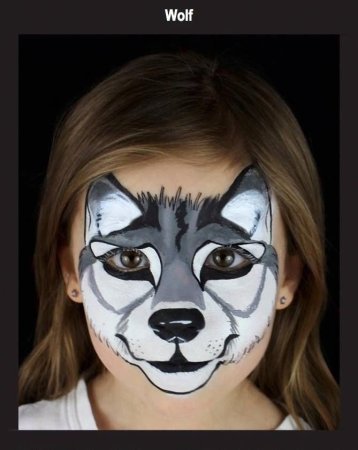 Грим волка на лице
