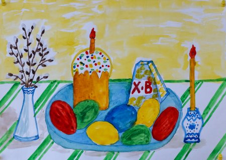 Рисунок на Пасху карандашом