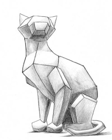 Набросок статуи животных