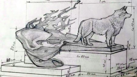 Эскиз памятника Кусаке