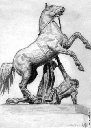 Человек на лошади набросок