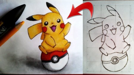 Рисунки для срисовки лёгкие Пикачу