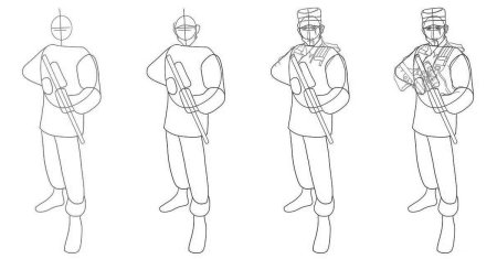 Рисунок на военную тему карандашом