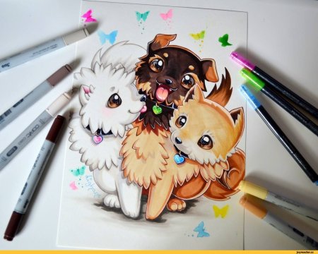 Красивые рисунки фломастерами животные