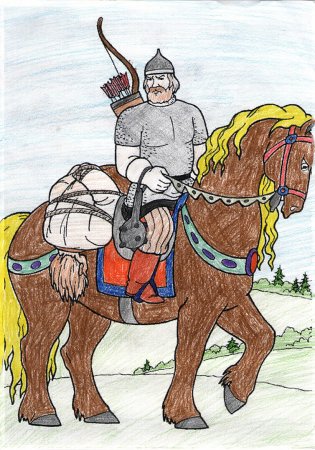 Разукрашку Илья Муромца