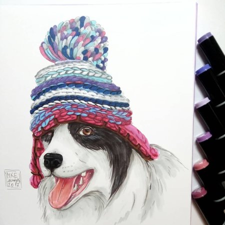 Рисунки собак маркерами