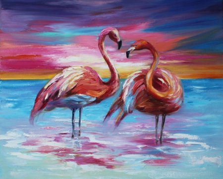 Лев картины акрилом мастихином