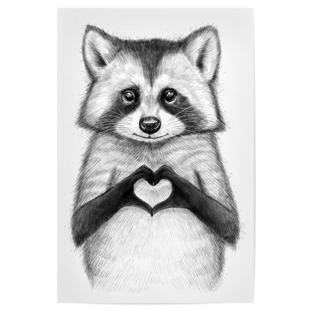 Енот с сердечком