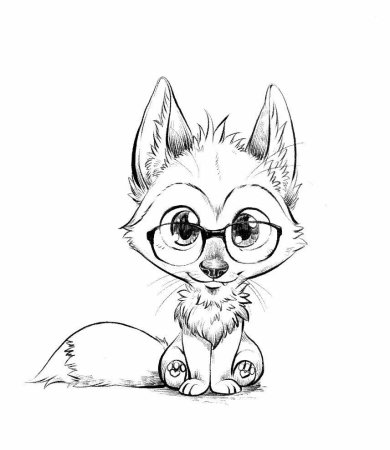 Рисунки мультяшных животных для срисовки