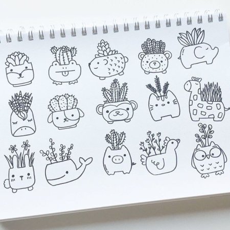 Наклейки для скетчбука черно белые