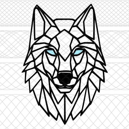 Эскиз тату волк геометрия