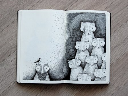 Котик для скетчбука легкие