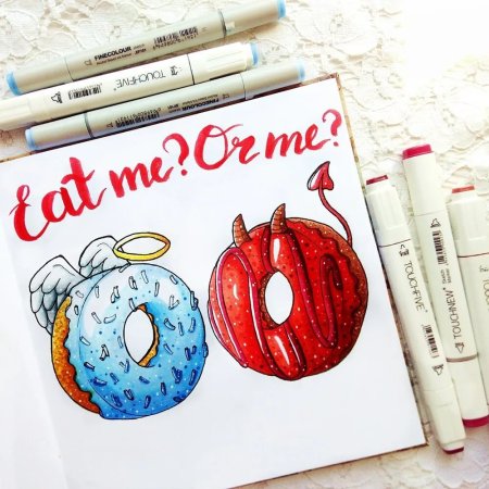 Лёгкие скетчи для начинающих маркерами