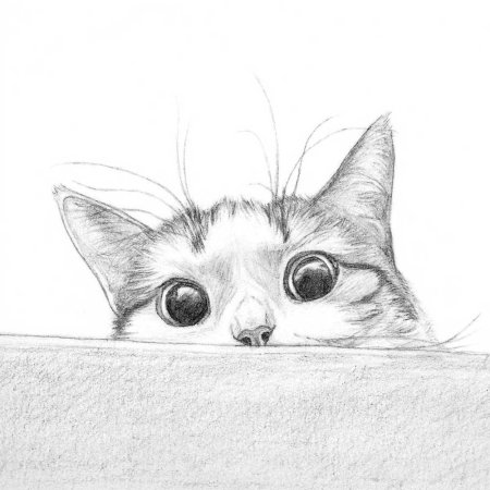 Котик рисунок карандашом