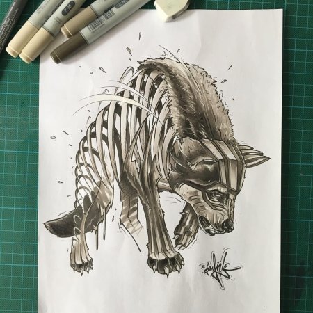 Скетчинг карандашом животные