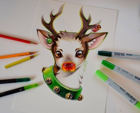 Скетчинг маркерами попугай