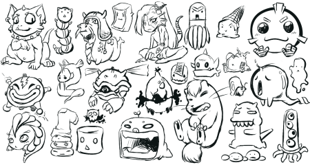 Много маленьких милых рисунков