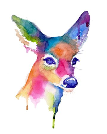 Животные акварелью