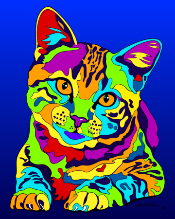 Разноцветный кот