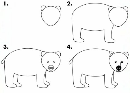 Медведь рисунок карандашом для детей