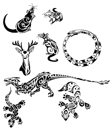 Тату ящерица трайбл