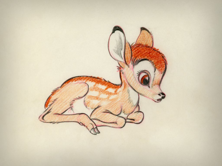 Олененок рисунок