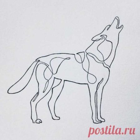 Наброски животных одной линией